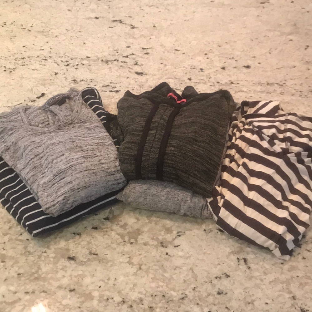 Bundle of five size large maternity tops